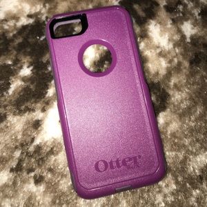 Purple otter box fits iPhone 7 and 8